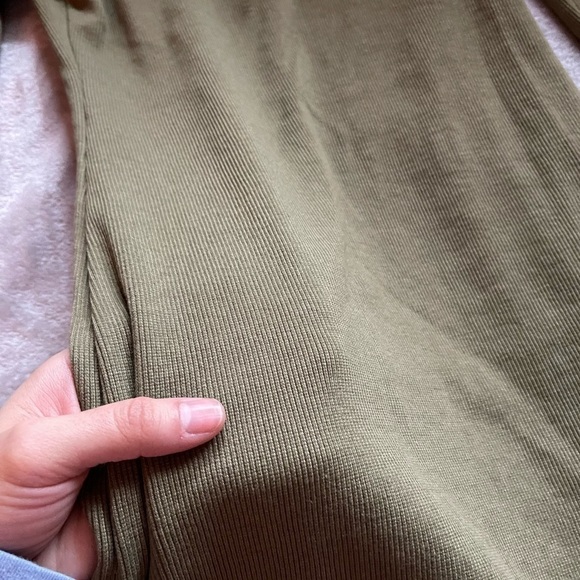 NWOT Nasty Gal Olive Bodycon Collared Dress - Picture 4 of 4